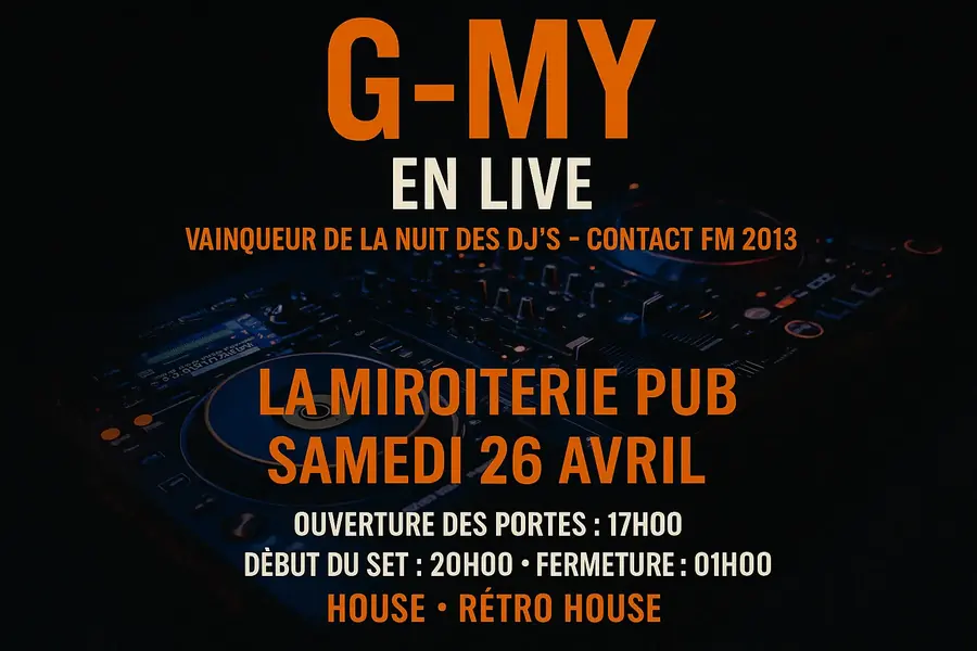 Affiche G-MY en live, house et rétro house
