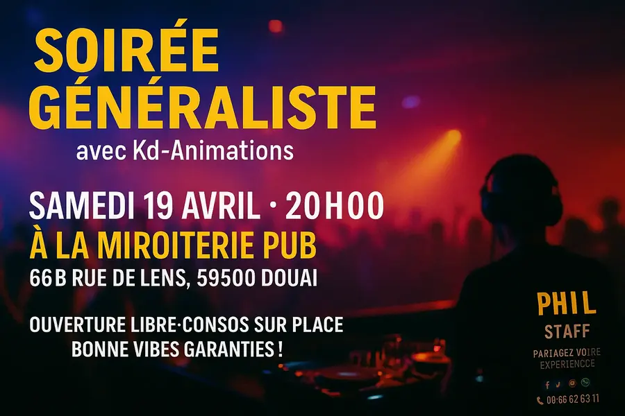 Affiche Soirée généraliste avec Kd-Animations